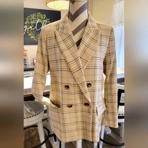 H&M Plaid Double Breasted Blazer Size Medium